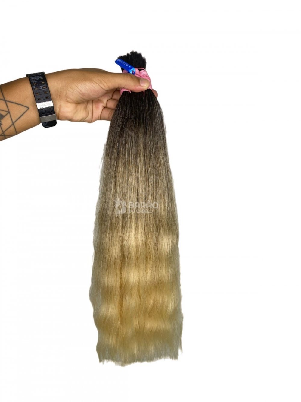 Cabelo Brasileiro Loiro Ondulado Mesclado Ponta Clara 60 CM