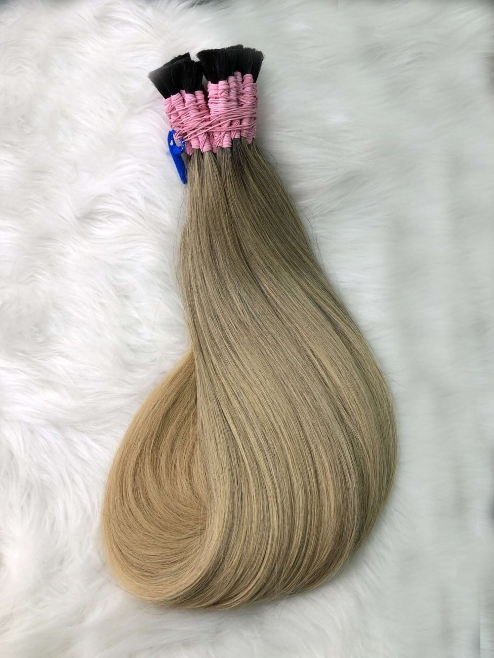 Cabelo Brasileiro 80 CM Loiro Mesclado Raiz Esfumada - Barão do Cabelo