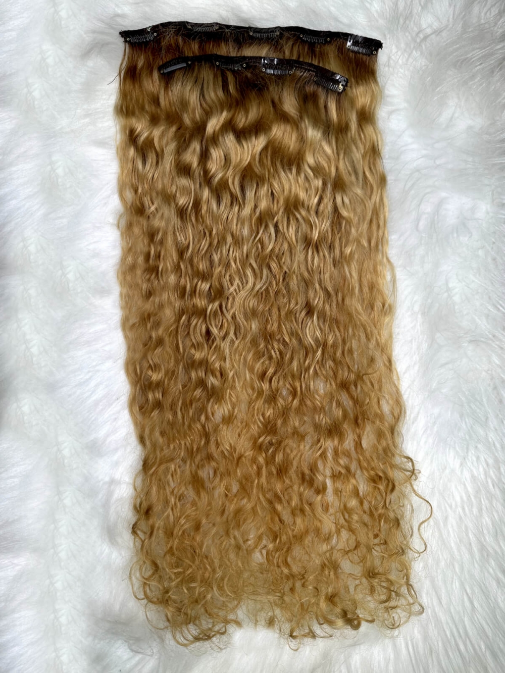 Conjunto Tic Tac Cabelo Brasileiro Cacho Caipira Loiro 55 CM