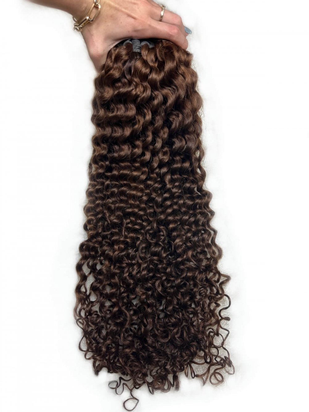 Cabelo Humano Cacheado tipo 2 75 CM Chocolate