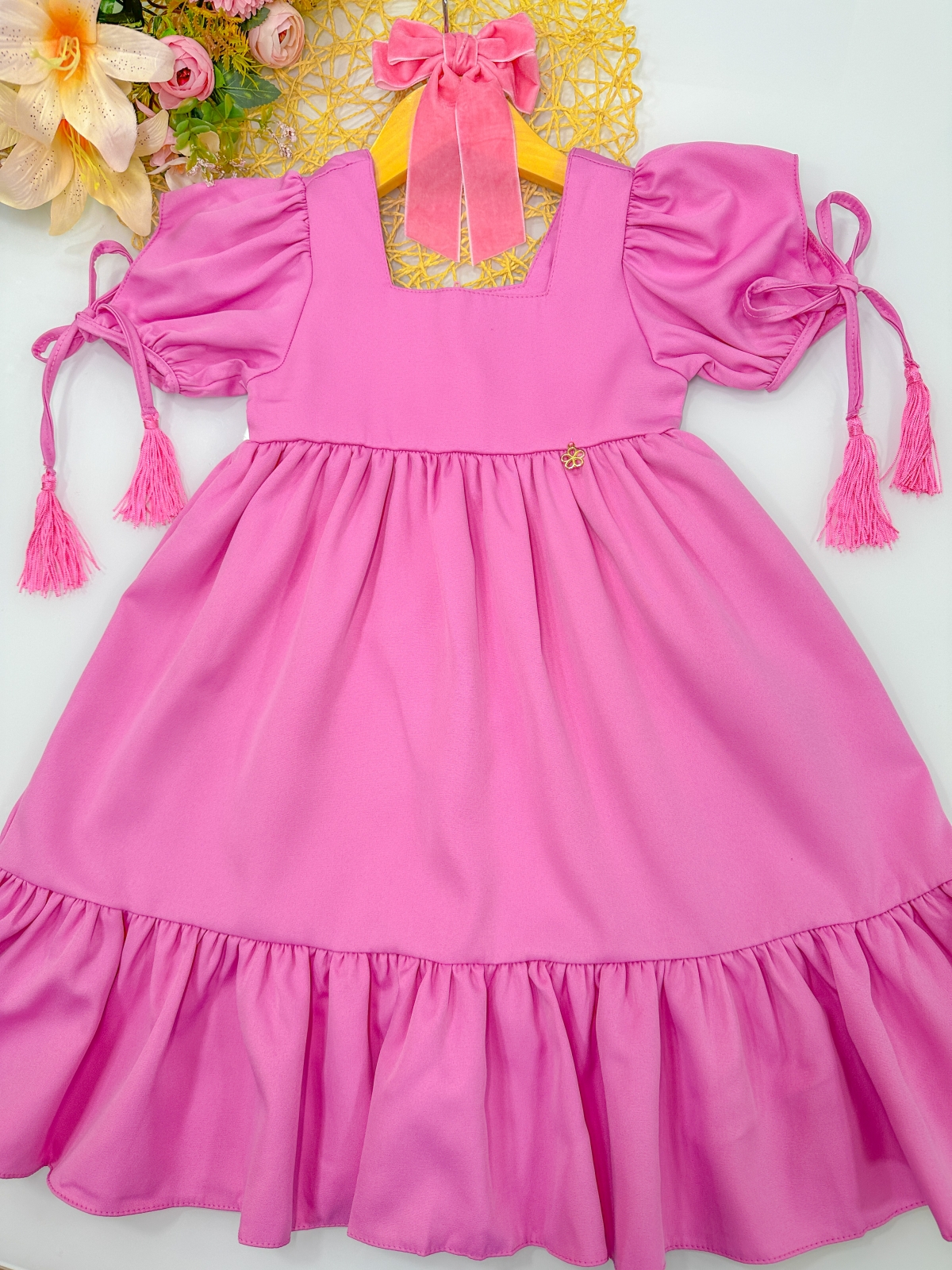 Vestido Luxo Bia Rosa Bebê (Premium)