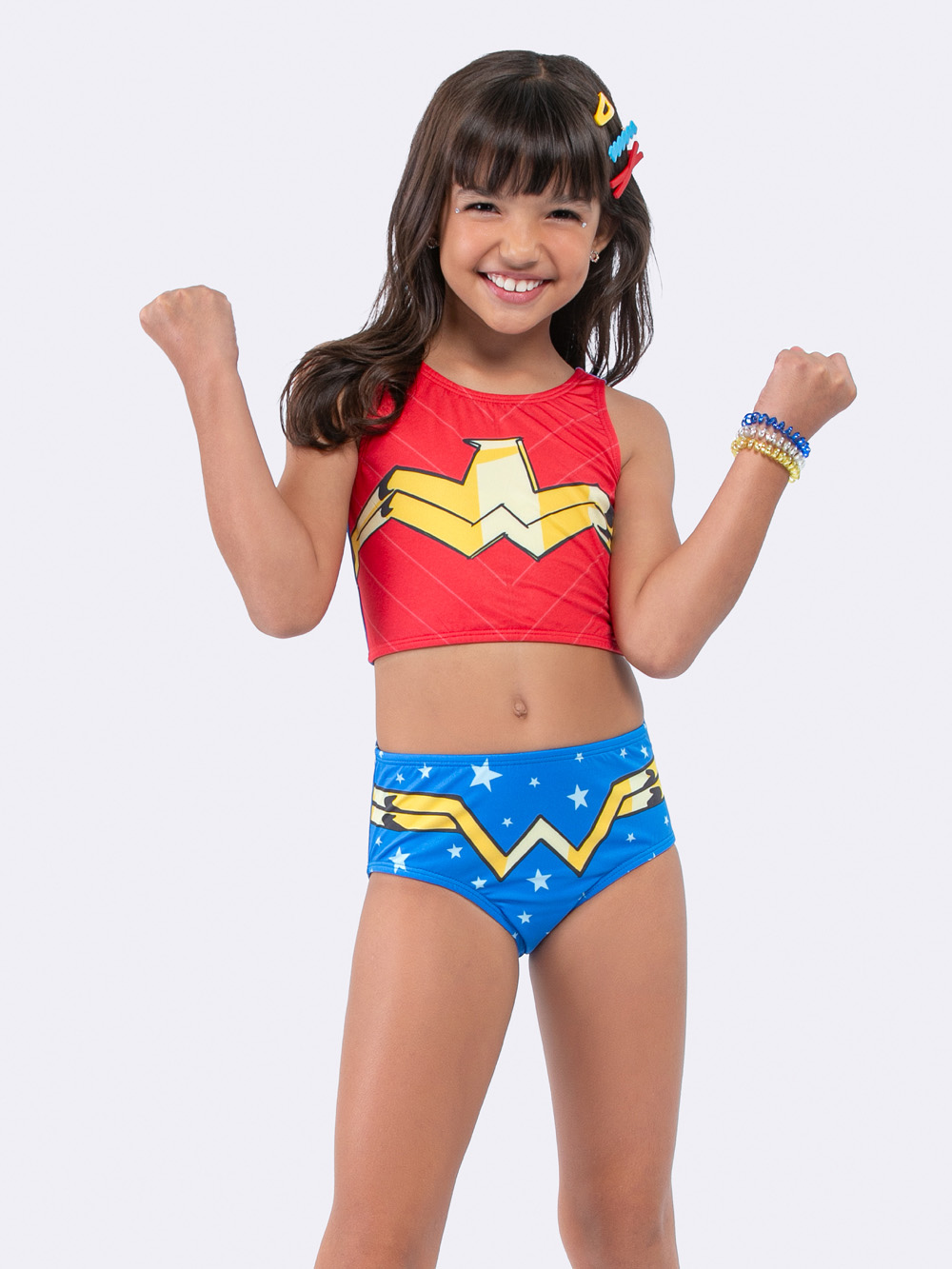 BIQUÍNI INFANTIL MULHER MARAVILHA PROTEÇÃO UV 50+ - VEGGI