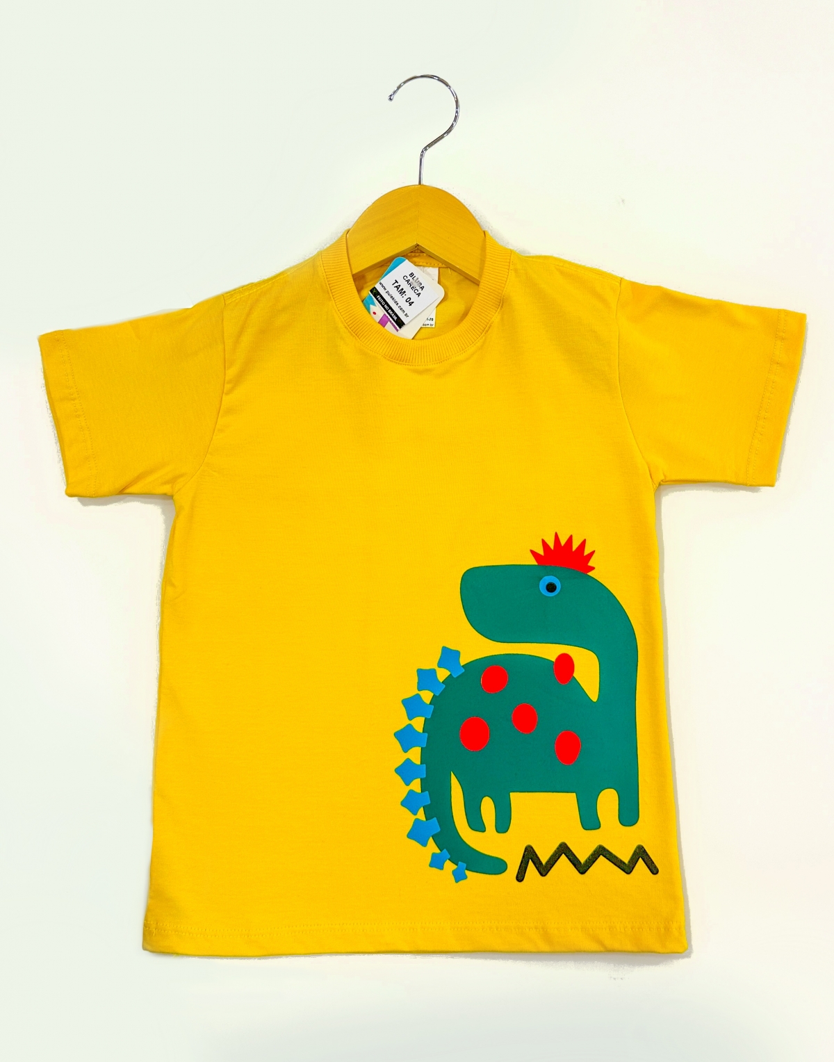 Camisa Dino Amarelo (100% Algodão Premium)