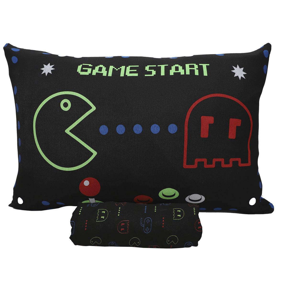 Jogo de Cama Portallar Solteiro Malha Mista Joy Pac Controle 2 peças Preto