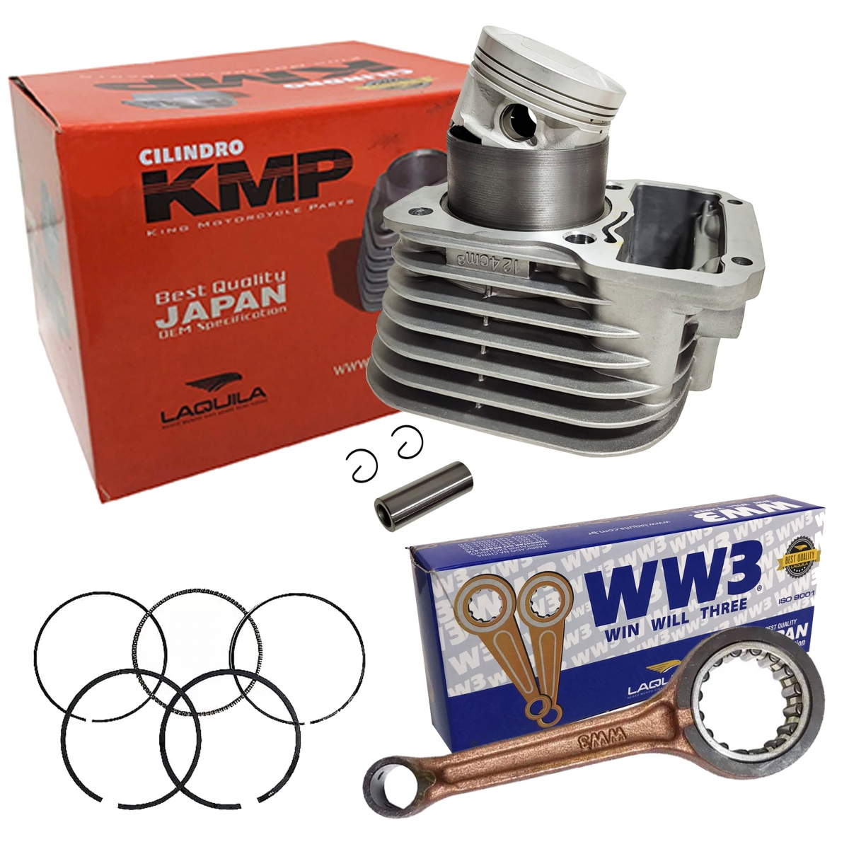 Combo Kit Motor + Biela Honda Cg 125 2002 Até 2008 Modelo Original