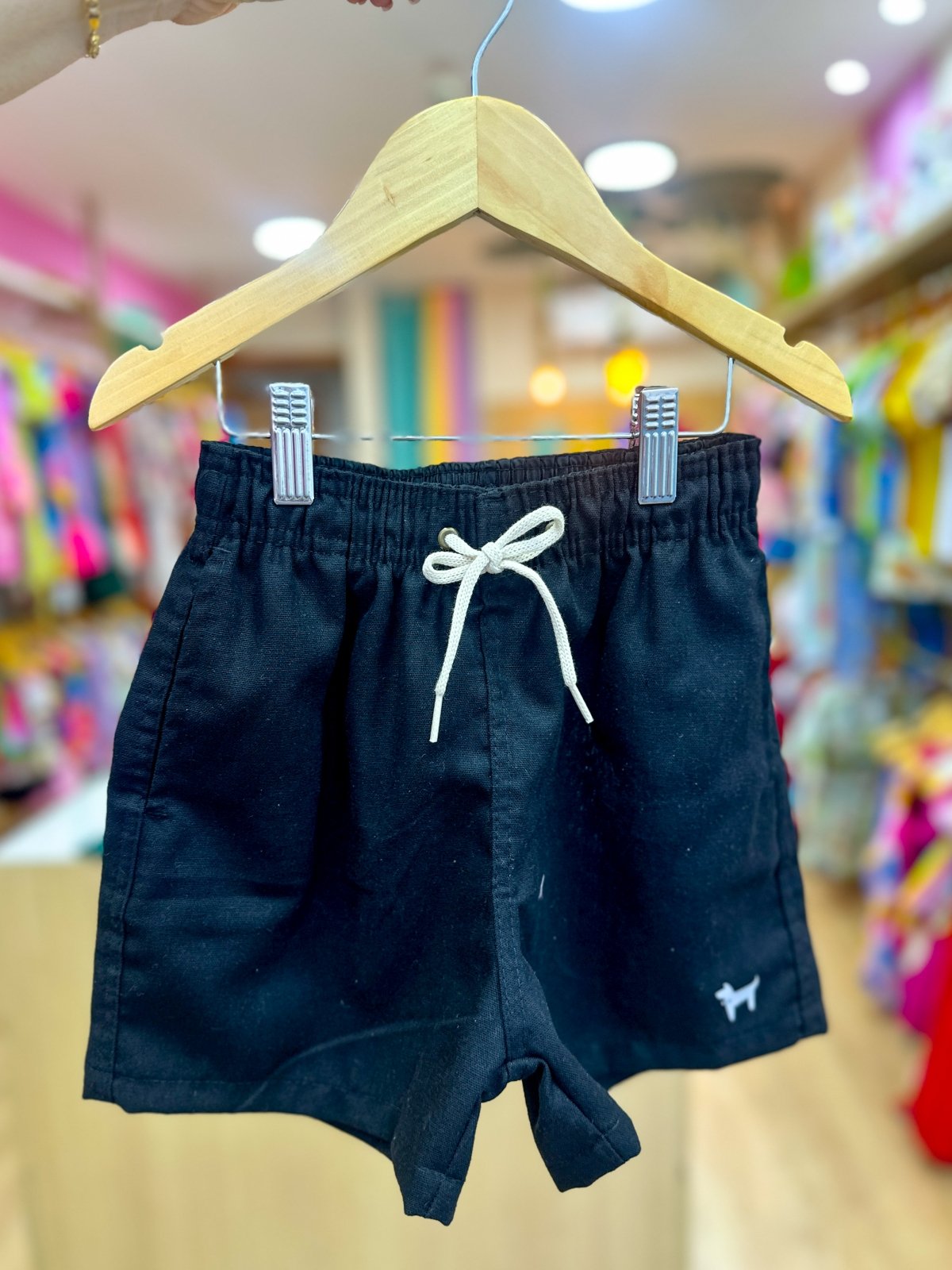 Short Linho Mauricinho Preto