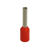 Kit Com 10 Terminal Tubular Simples Vermelho 35mm