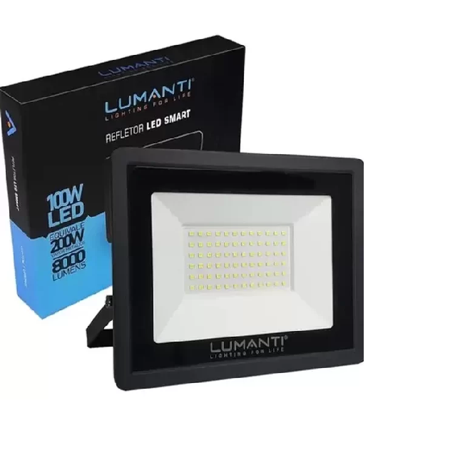 Refletor de Led 100W 5500K Luz Branca Fria Bivolt IP66 - LUMANTI