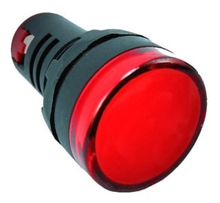 Sinaleiro LED, corpo plástico, p/ furos de 22mm, tensão disponível 220Vca, cor vermelho - JNG