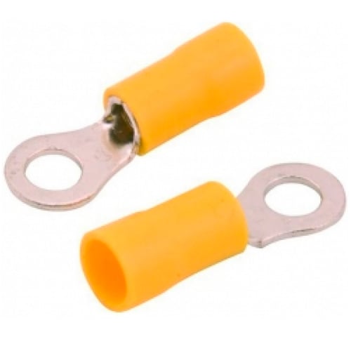 Kit Com 10 Terminal Olhal Pre-Isolado Amarelo 4,0-6,0mm M6