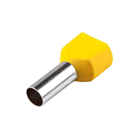 Kit Com 10 Terminal Tubular Duplo Amarelo 6mm