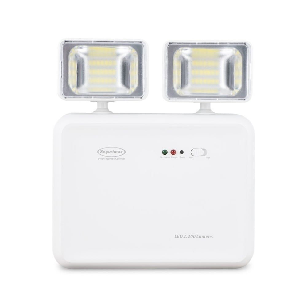 Iluminação de Emergência LED 2200 Lumens 2 Faróis BIV - Segurimax