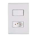 Conjunto 4x2 Com 1 Interruptor Paralelo 10 A 250 V e 1 Tomada 2P+T 20 A 250 V Tramontina Liz Branco