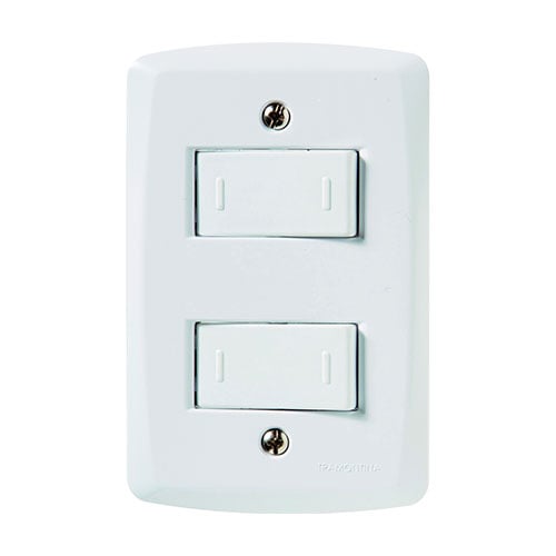 Conjunto 2 Interruptor Paralelos 4x2 Branco Tramontina Lux2