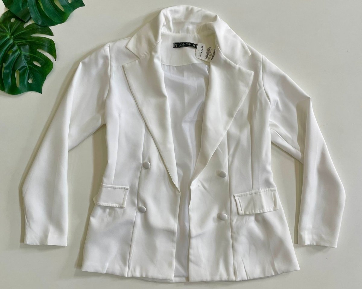 BLAZER MAX ALFAIATARIA LISO BRANCO