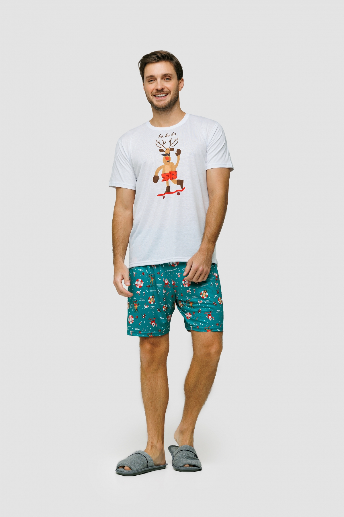 PIJAMA MASCULINO CURTO NATAL - UNIVERSO TOQUE