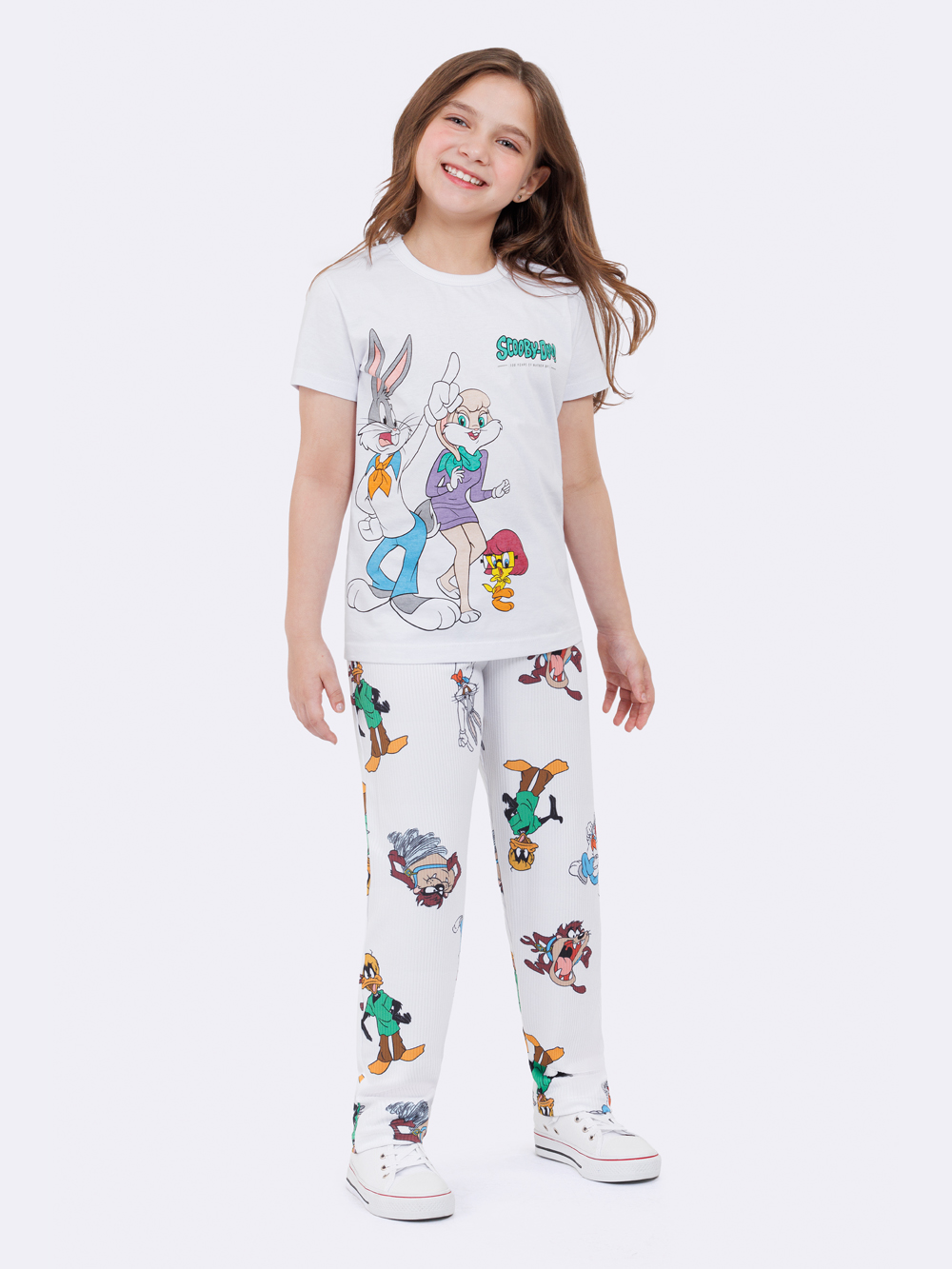 PIJAMA FEMININO INFANTIL MANGA CURTA E CALÇA LOONES TUNES - VEGGI