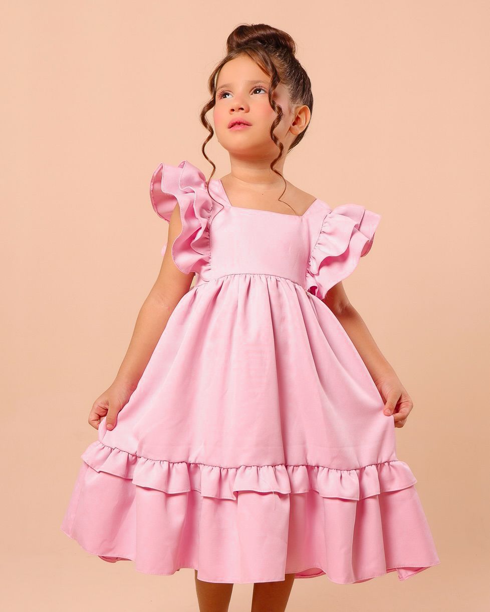 Vestido LUXO Rosa Bebe (Premium)