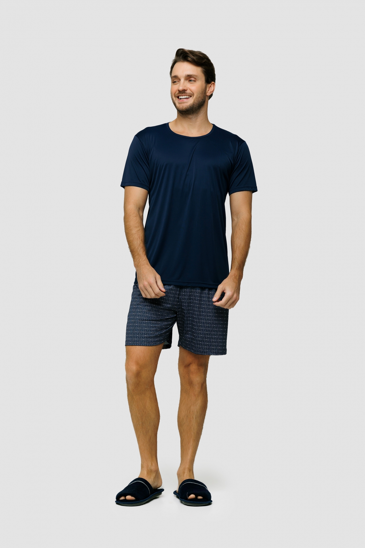 PIJAMA MASCULINO CURTO LIGANETE AZUL - UNIVERSO TOQUE