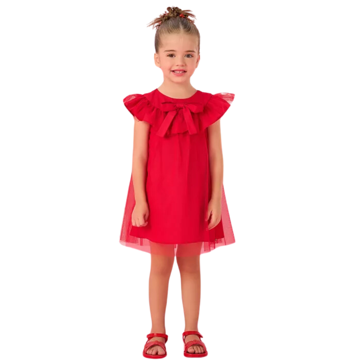 Vestido Vermelho de Tule Happy Time 2024 51 13 31 23 154