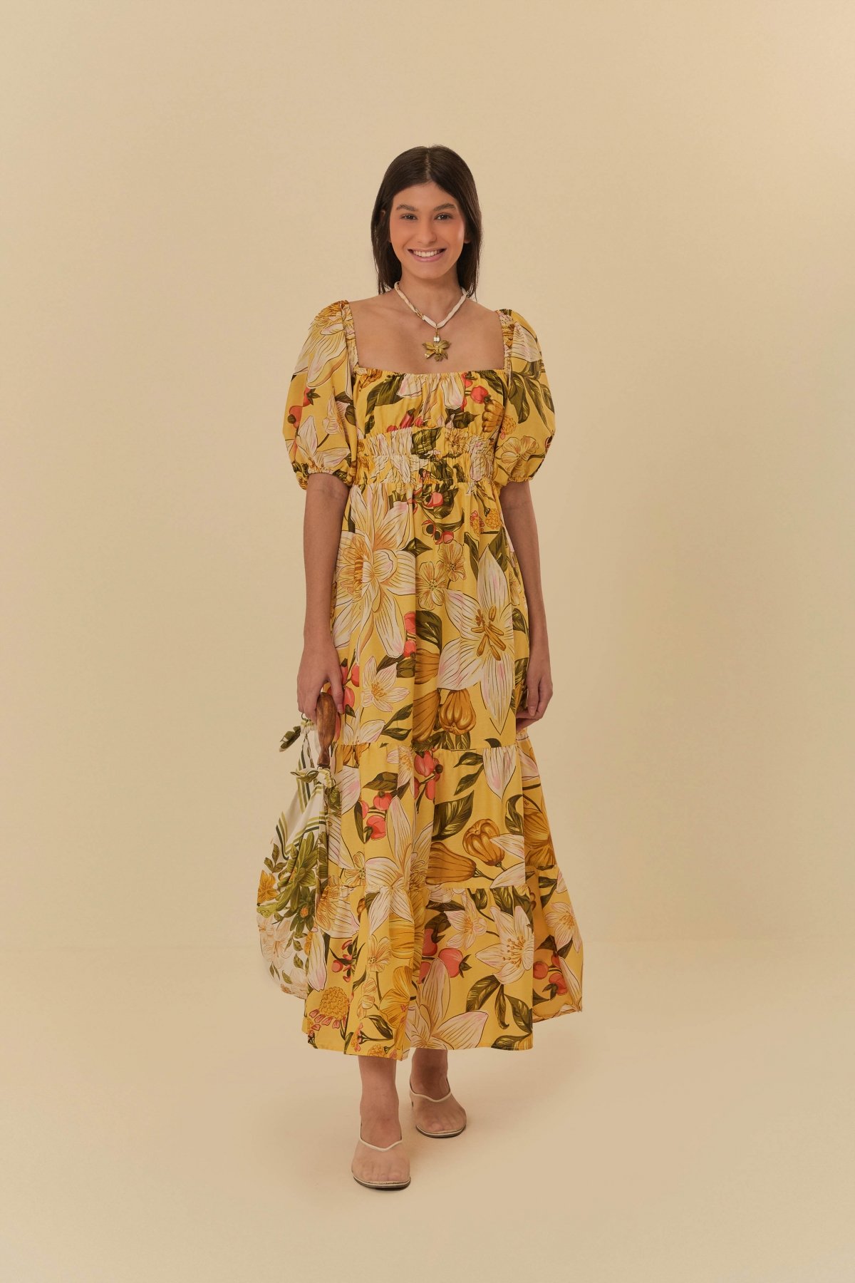 VESTIDO CROPPED FLORAL ARARAJUBA CORRIDA