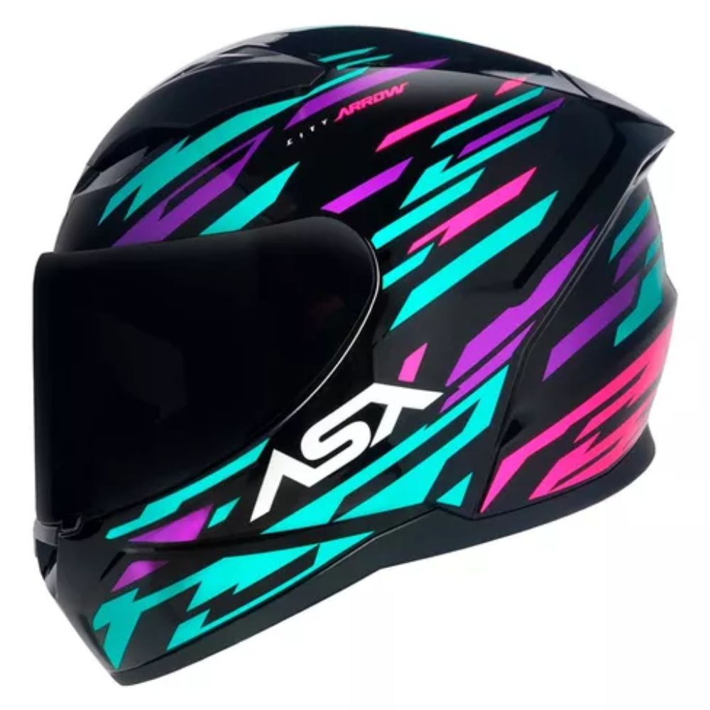 Capacete Asx | City Arrow | Preto | Tiffany | Roxo