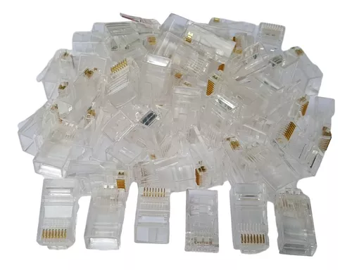 KIT COM 100 CONEC PLUG MODULAR RJ45 CAT.6 PASSANTE FCRJ45EZN