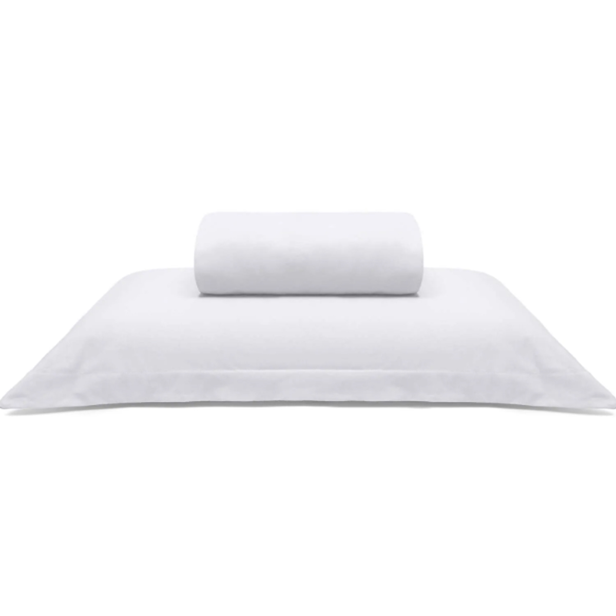 Jogo de Cama Buettner Solteiro King Malha Liso 2 Peças Image Branco