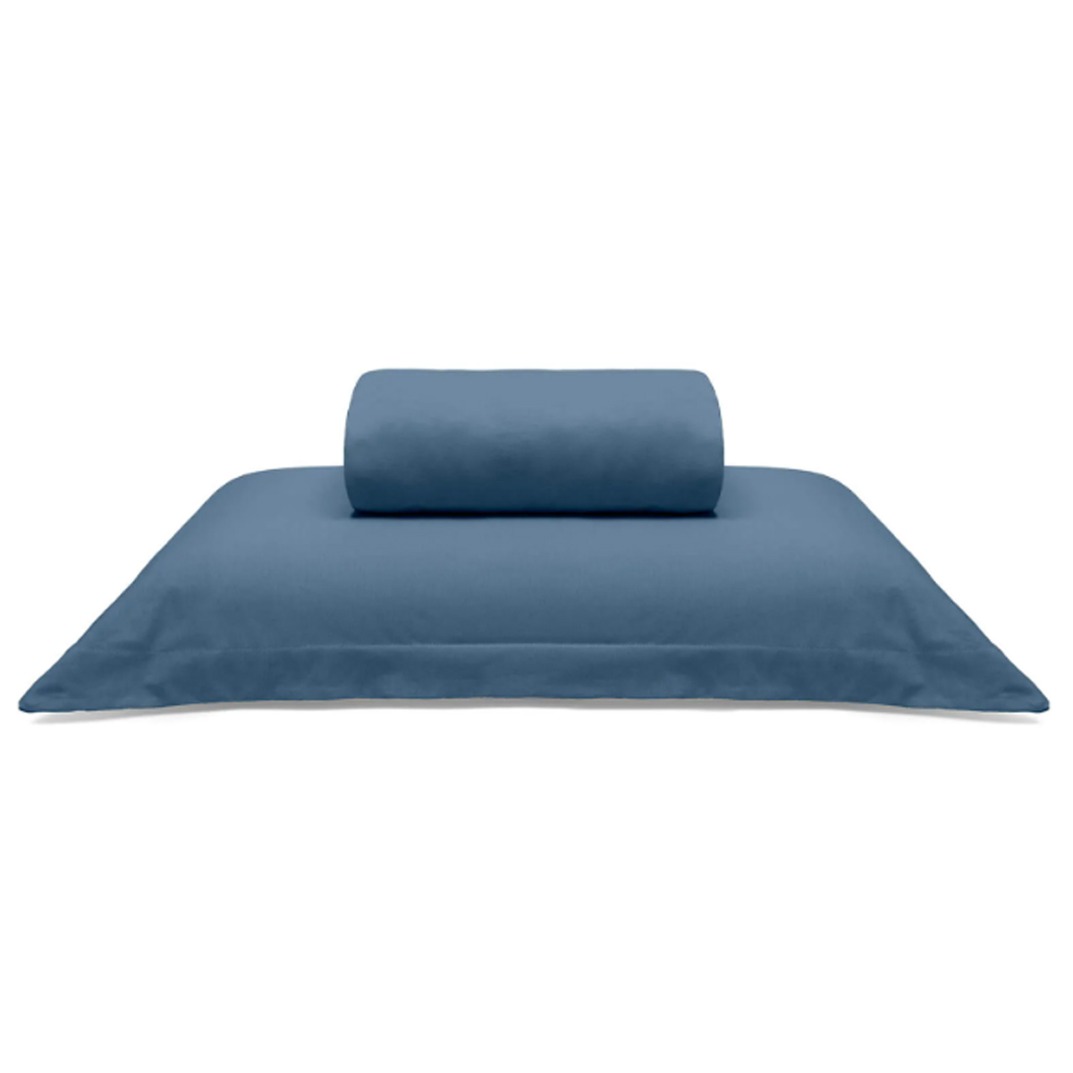 Jogo de Cama Buettner Solteiro King Malha Liso 2 Peças Image Azul