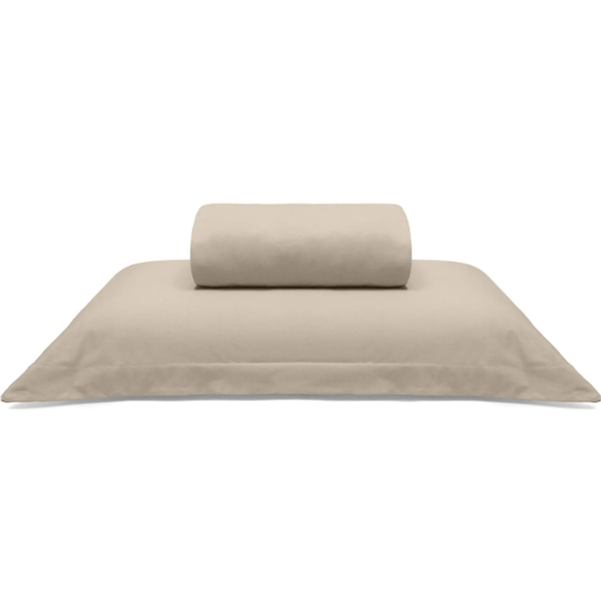 Jogo de Cama Buettner Solteiro Malha Liso 2 Peças Image Bege
