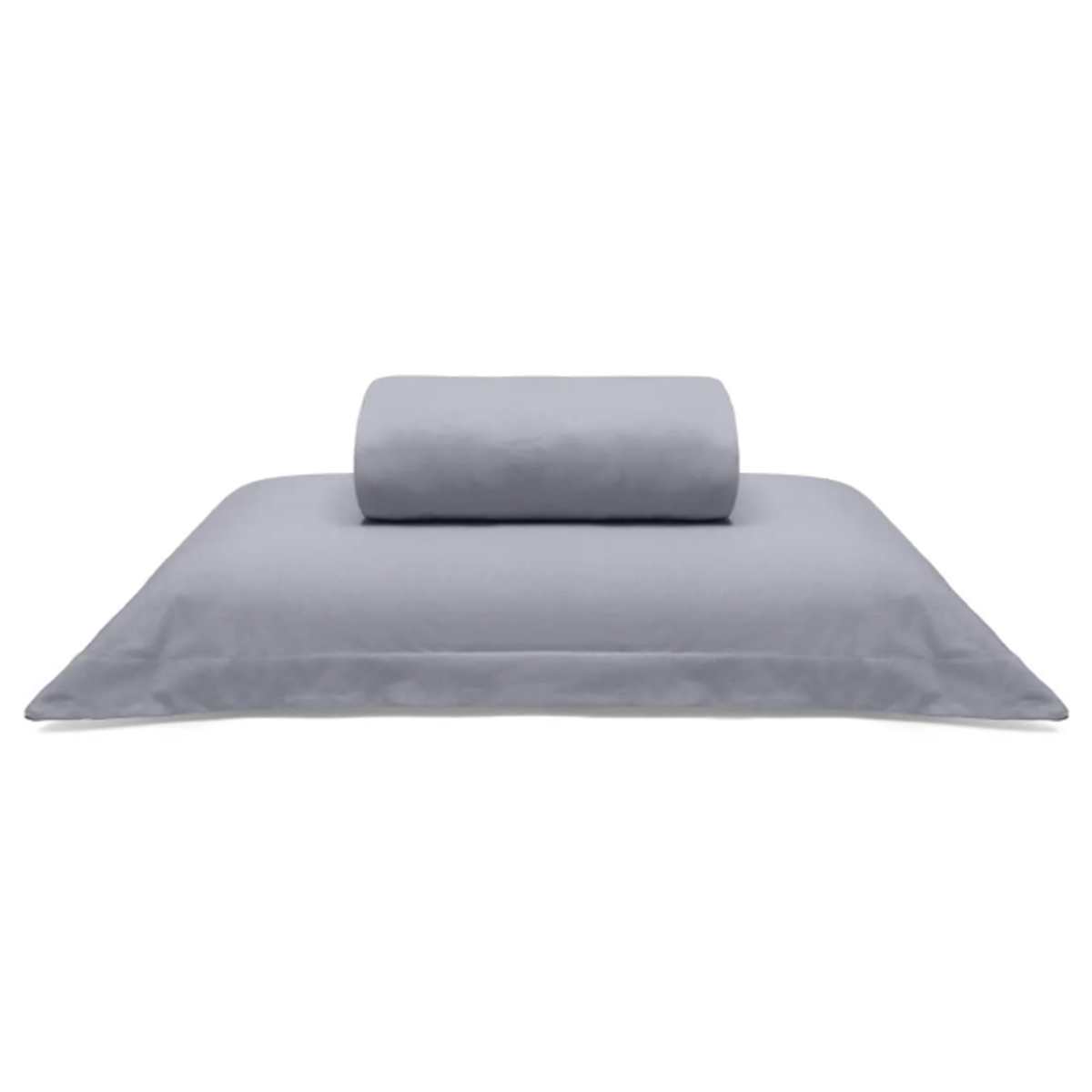Jogo de Cama Buettner Solteiro Malha 100% Algodão Liso 2 Peças Image Cinza
