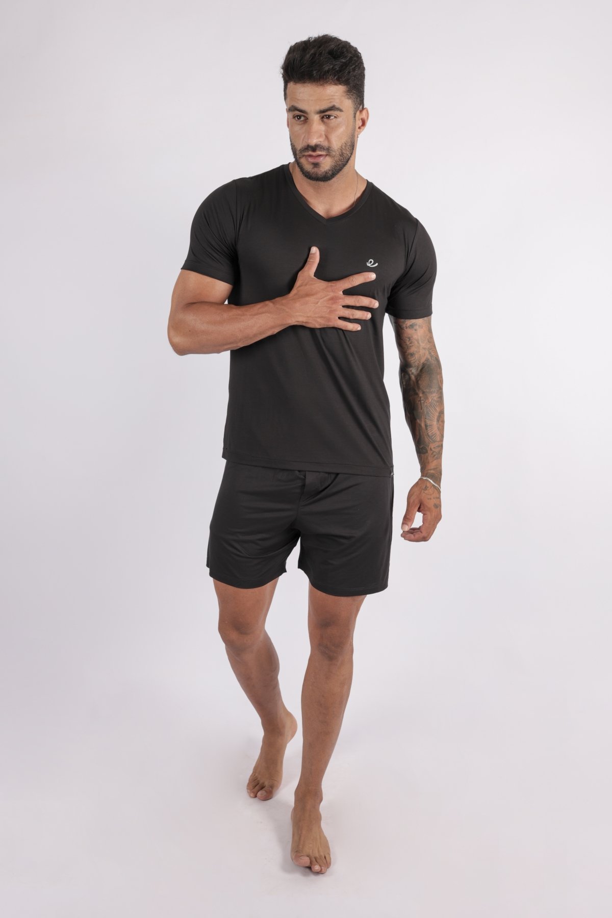 PIJAMA MASCULINO CURTO MODAL PRETO - YUME 