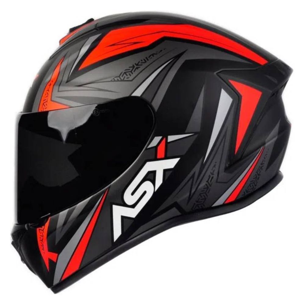 Capacete Asx | Draken Vector | Preto Fosco | Cinza | Vermelho 