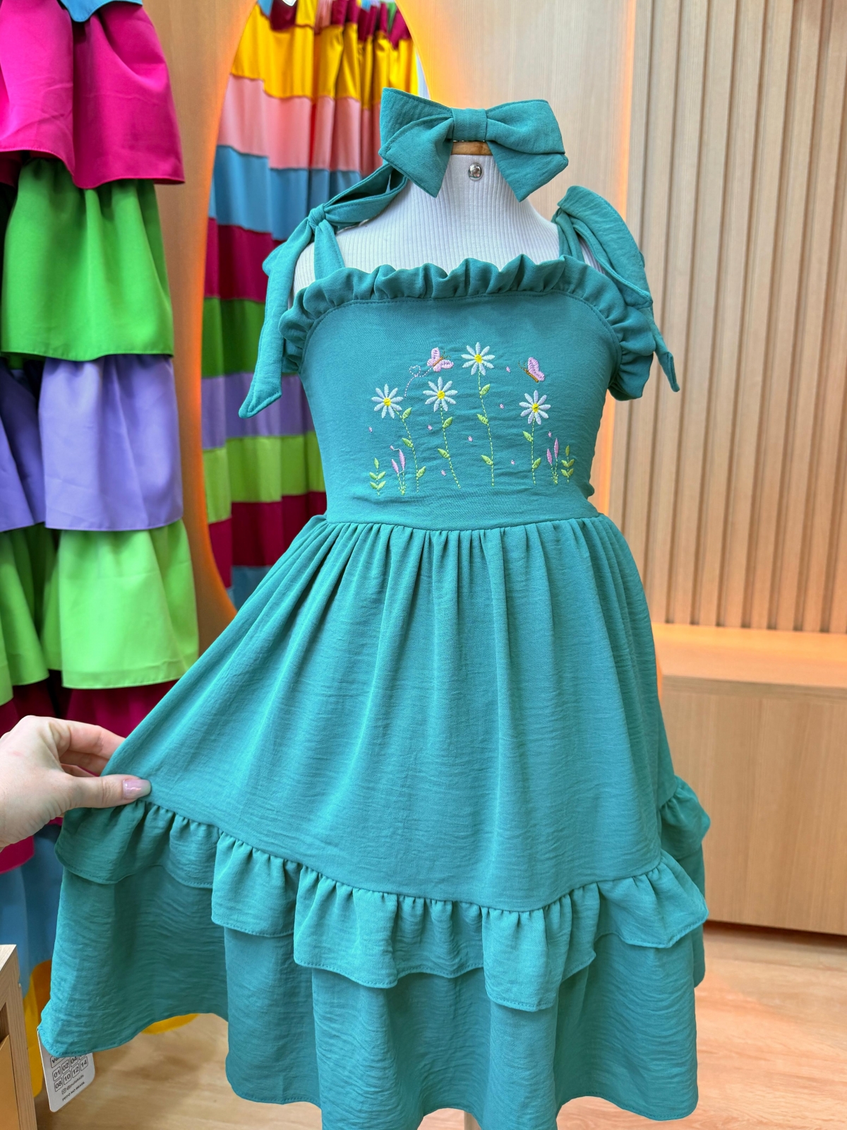 Vestido Lunna Bordado Verde