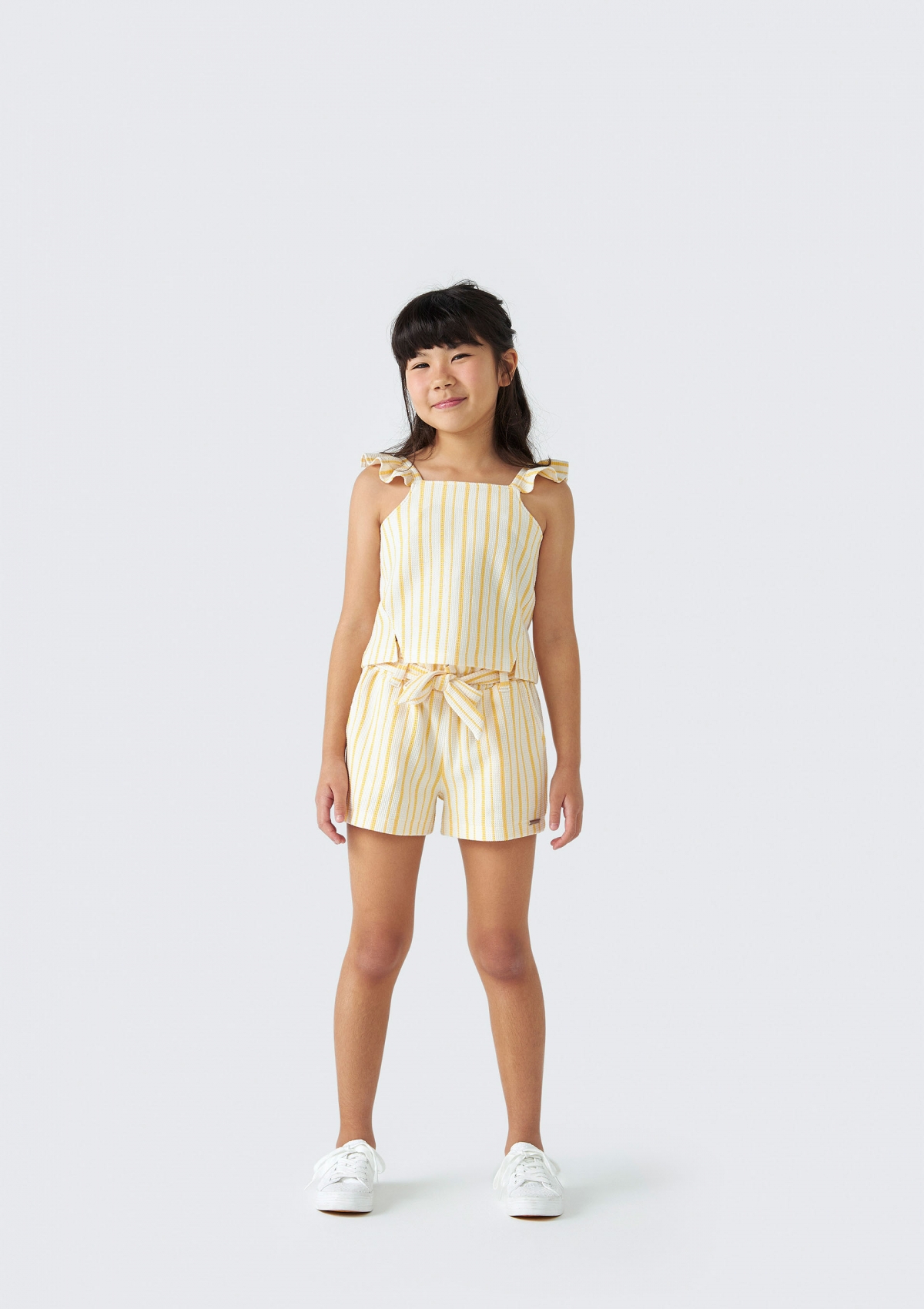 Regata Cropped Básica Infantil Menina Em Fio Tinto