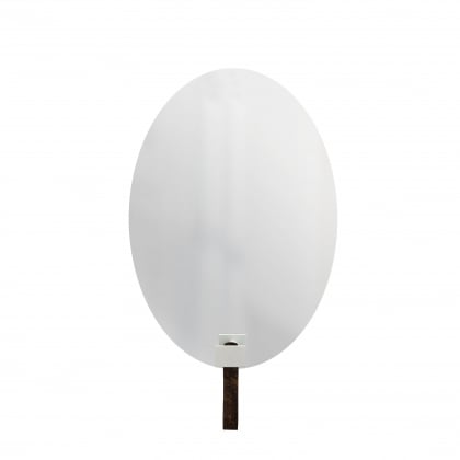 Espelho Funcional Hook Branco Alça Corino 60x40 cm Oval 