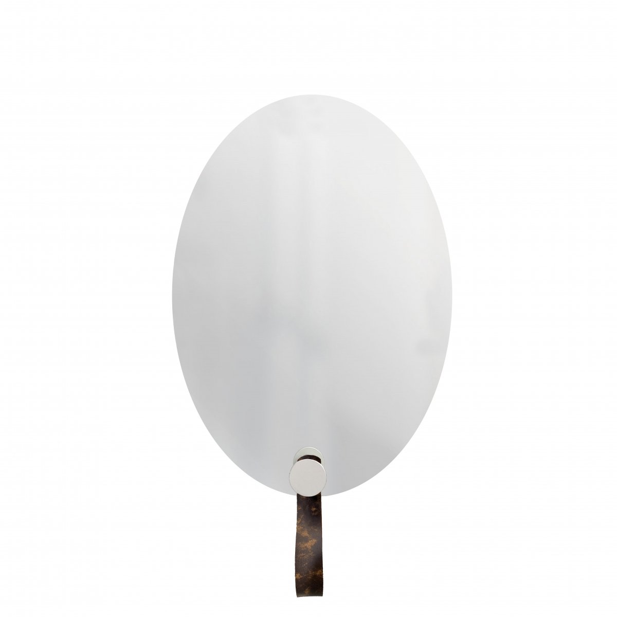 Espelho Funcional Hook Branco Com Alça Corino 60x40 cm Oval