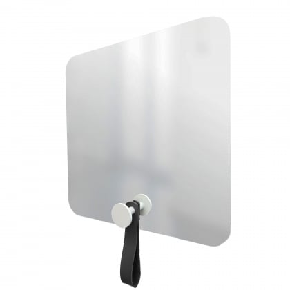 Espelho Funcional Hook Branco Alça Corino 50x50 cm Quadrado