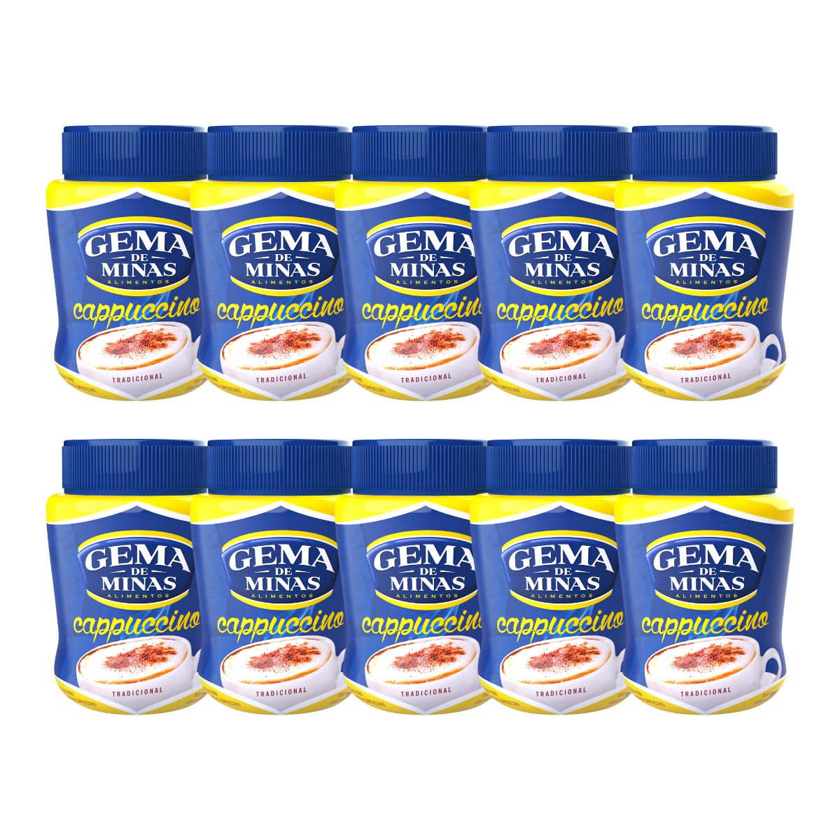 Kit Com 10 Pote de Capuccino Gema de Minas 200G