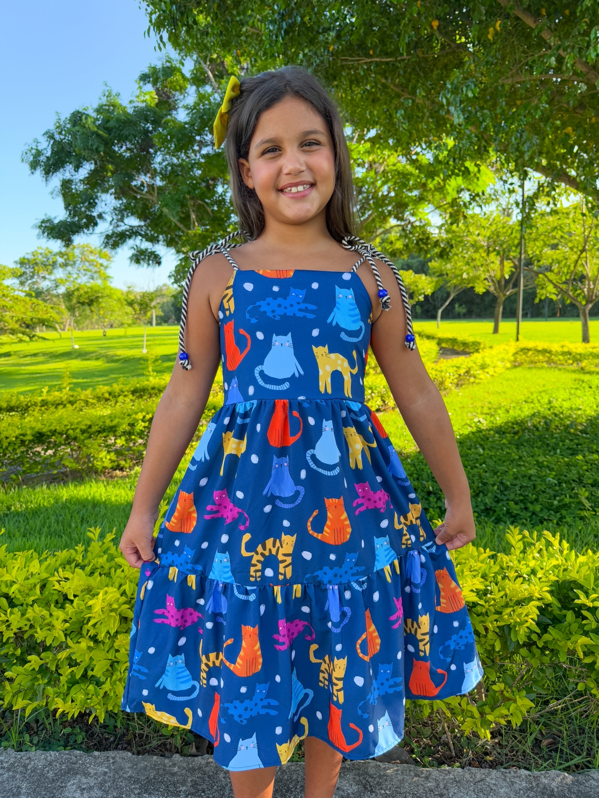 Vestido Gatinho Lúdico Azul