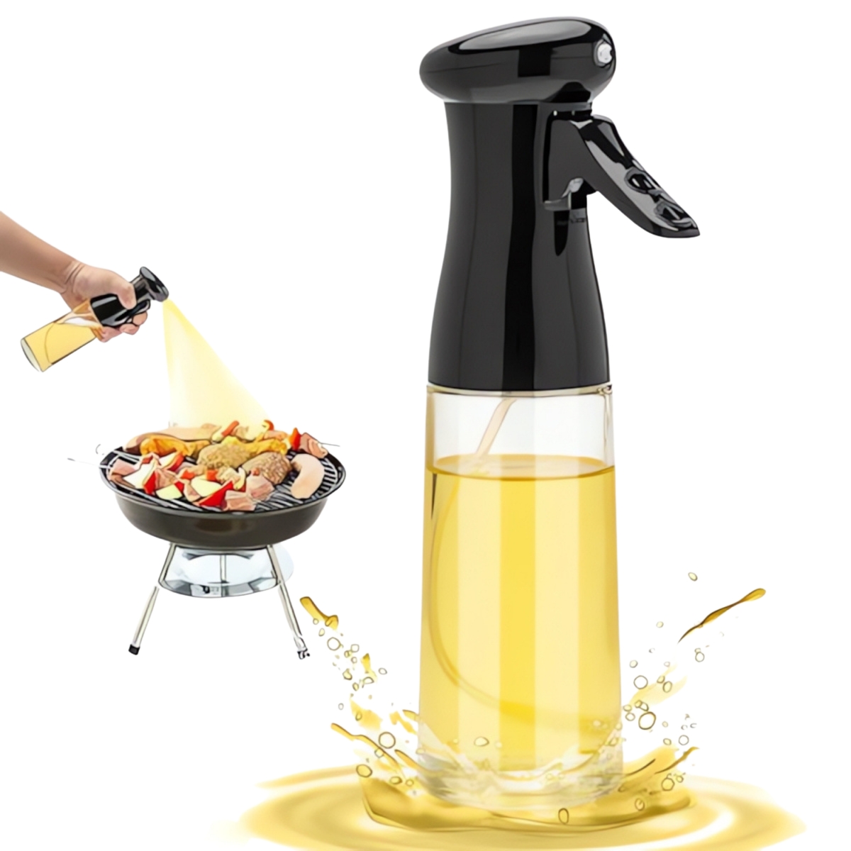 Spray Borrifador Culinário: Borrife Óleo e Vinagre com Precisão 210ML + Ideal para Cozinha 