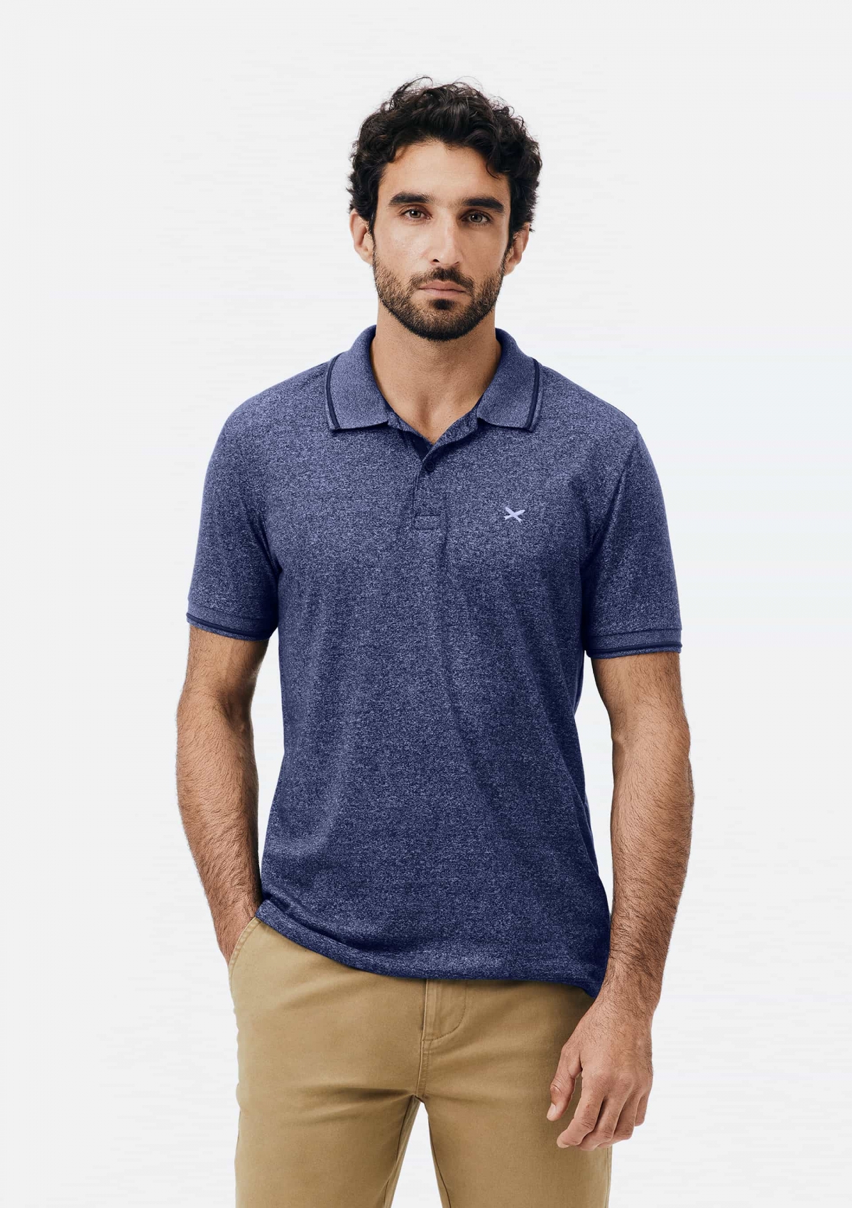 Camisa Polo Básica Masculina Em Malha Texturizada