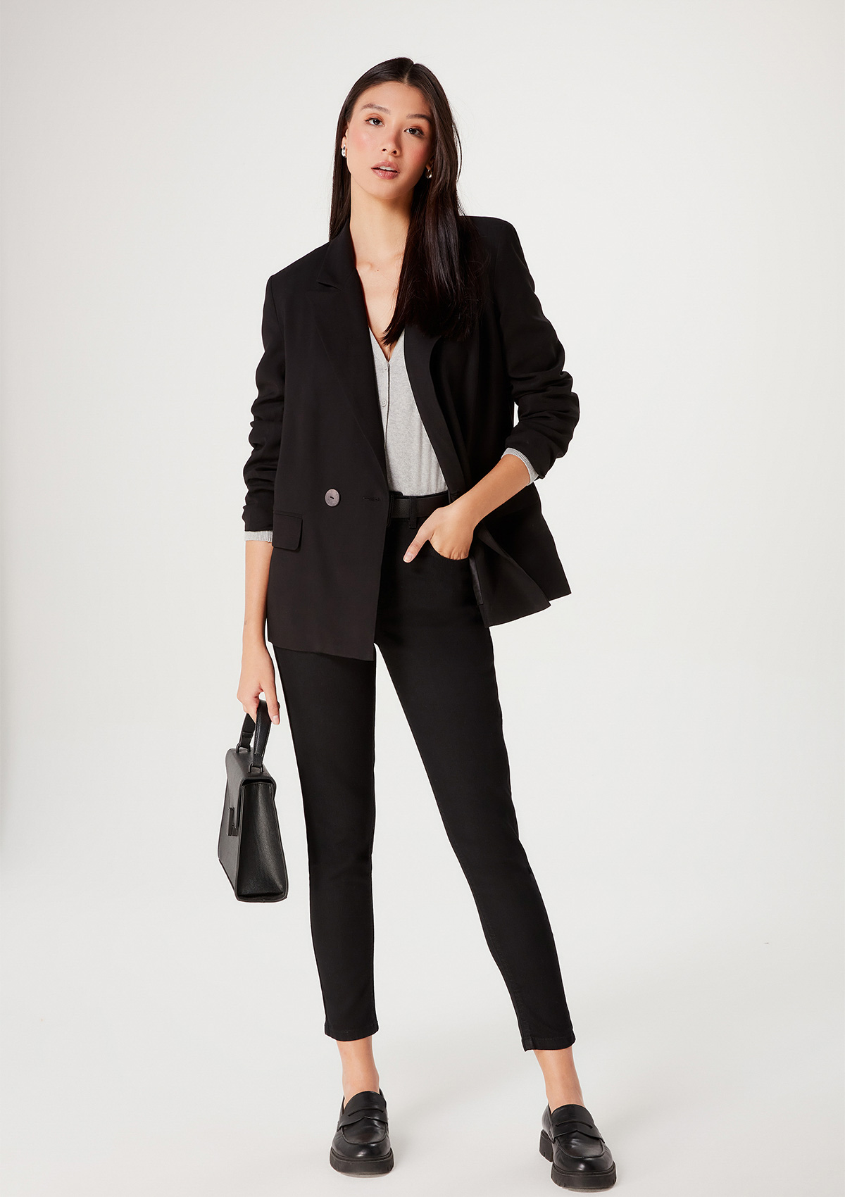 Calça Jeans Feminina Cintura Média Skinny