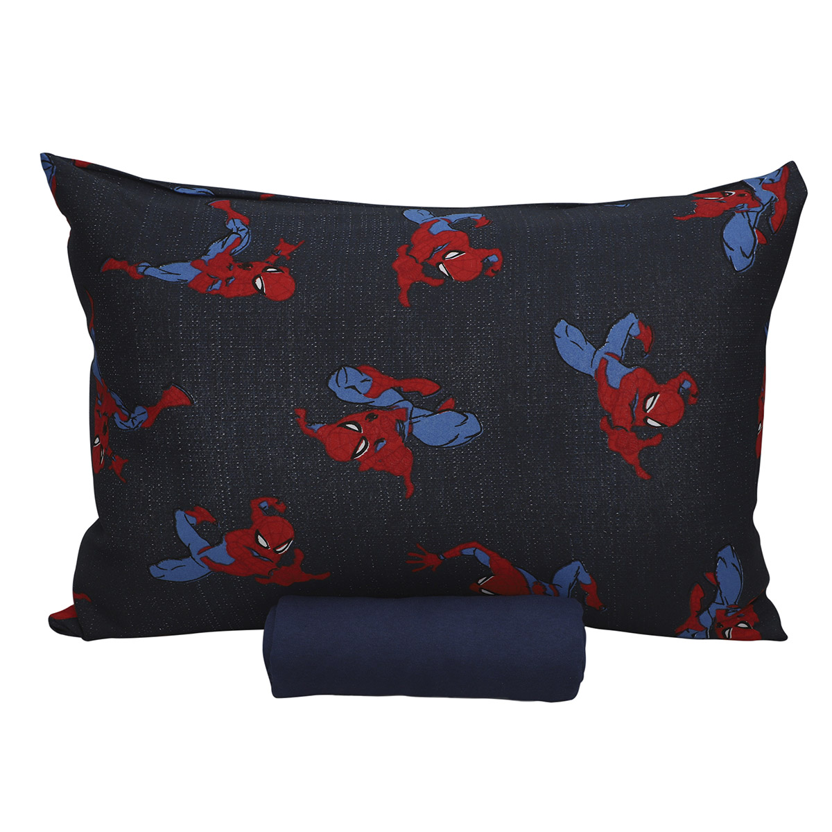 Jogo de Cama Portallar Solteiro Malha 100% Algodão Disney Marvel Spider Talk Blue 2 Pçs Azul