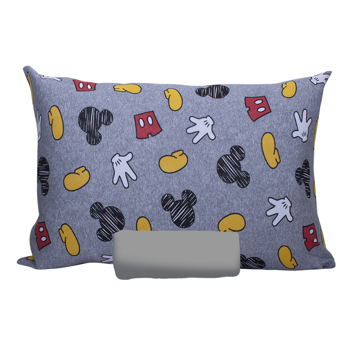 Jogo de Cama Portallar Solteiro Malha Mista Disney Mickey Icons 2 Peças Cinza