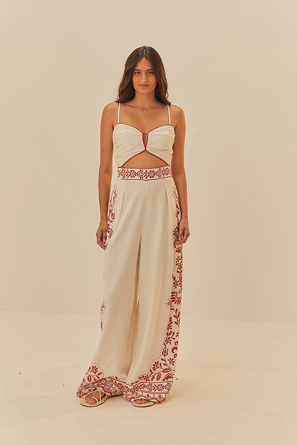 MACACAO PANTALONA BORDADO TROPICAL