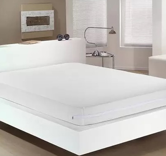 Capa para Colchão Buettner Queen Malha 100% Algodão Com Zíper Branco