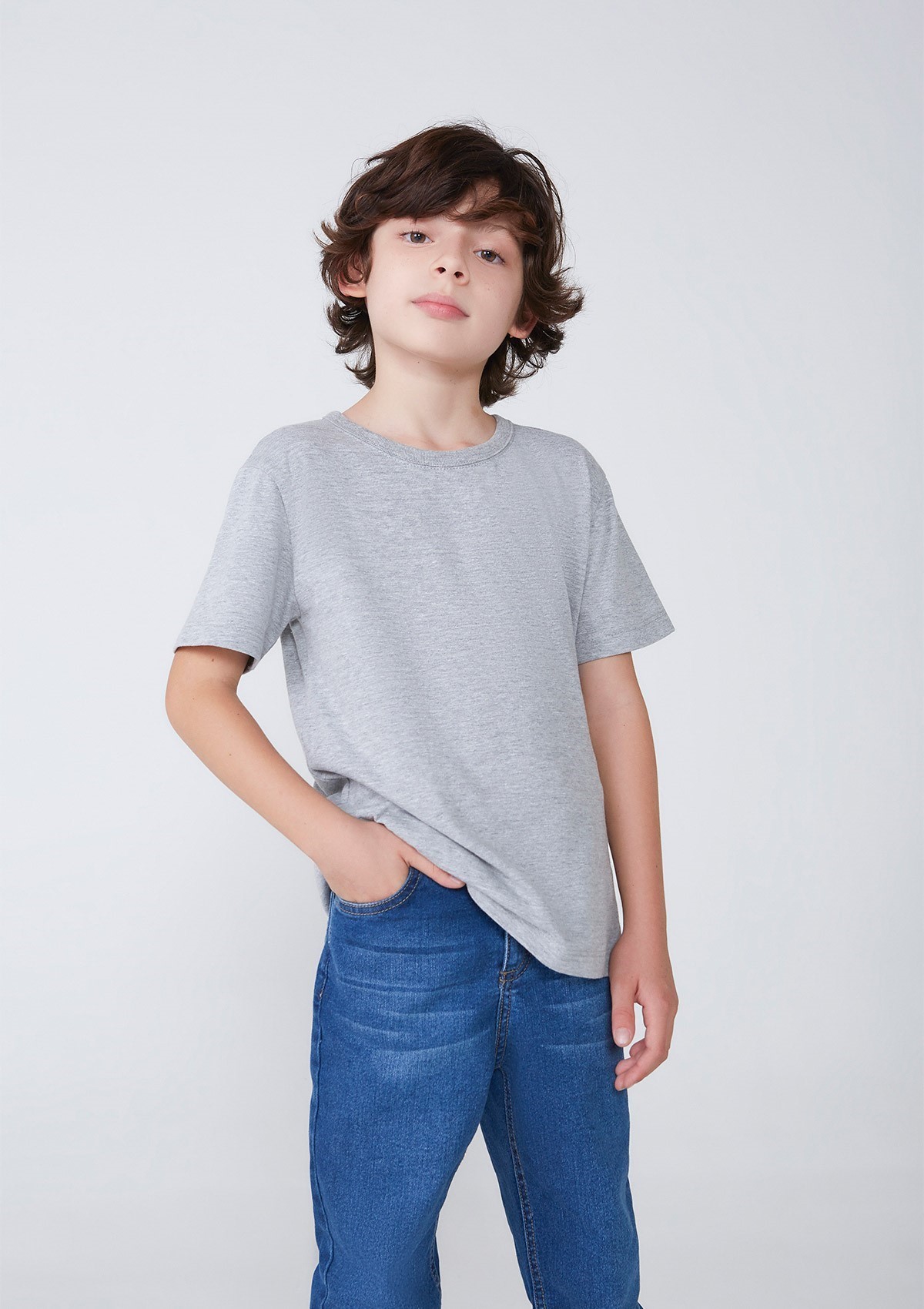 Camiseta Básica Infantil Unissex Modelagem Tradicional