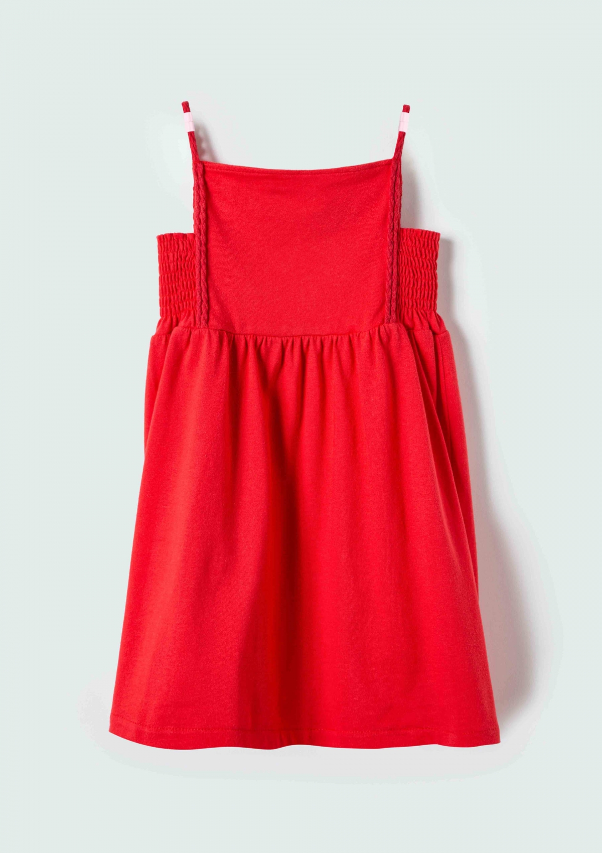 Vestido Infantil Toddler Com Decote Quadrado - VERMELHO