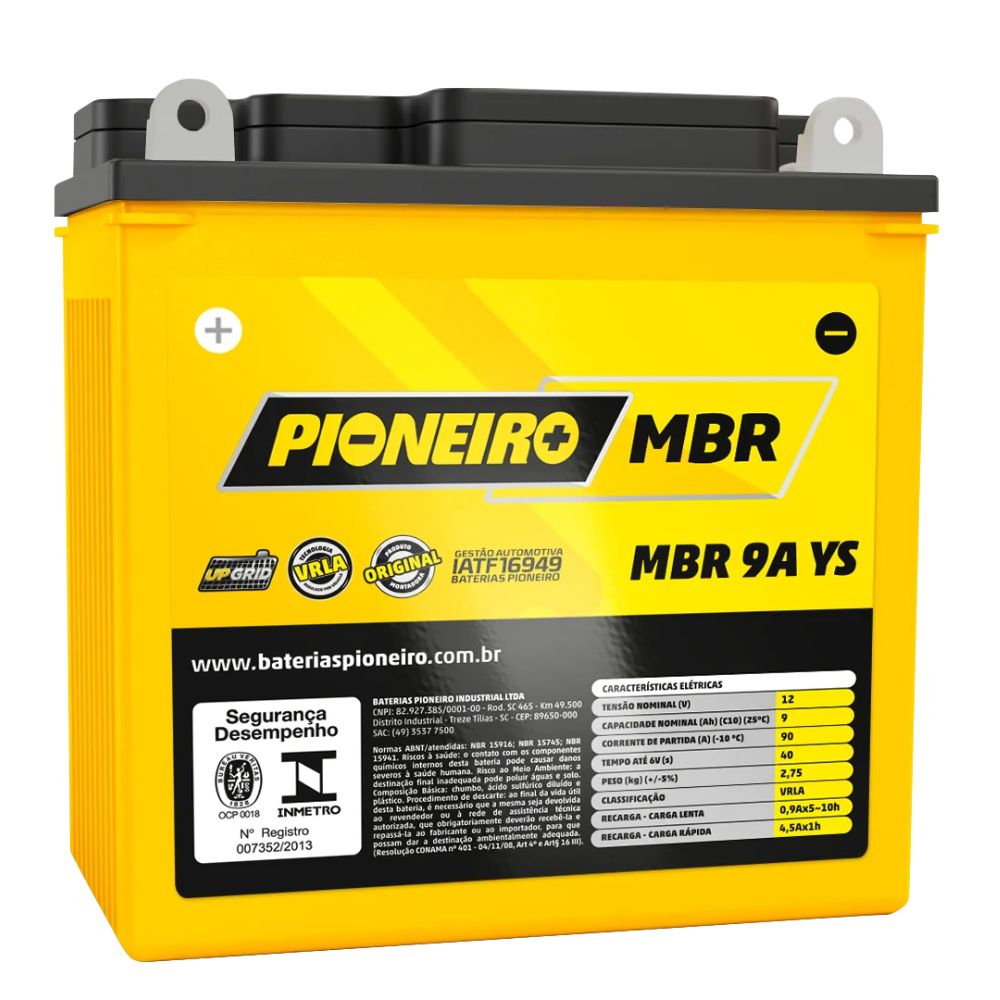 Bateria Pioneiro MBR 9A-YS | Susuki - Yes | Dafra | Ktm 
